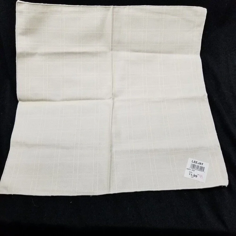 Vintage Lee Jay Beige Linen Napkins Embossed Lines New Lot 6
